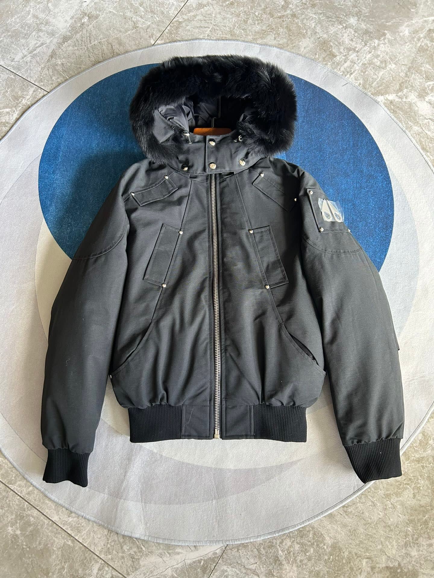 Moose Knuckles Hooded Down Bomber Jacket Moose Knuckles Hooded Down Bomber Jacket